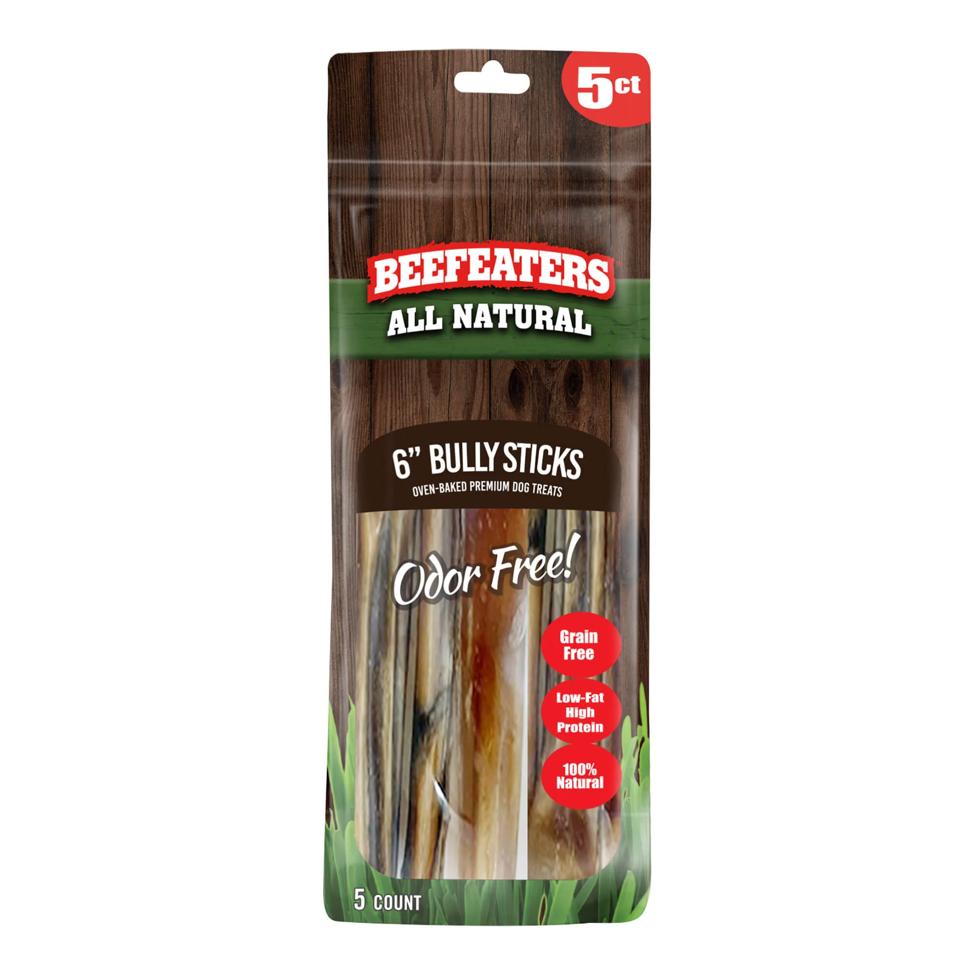 Beefeaters Bully Sticks, 6 in, 5 count bag - Healthber