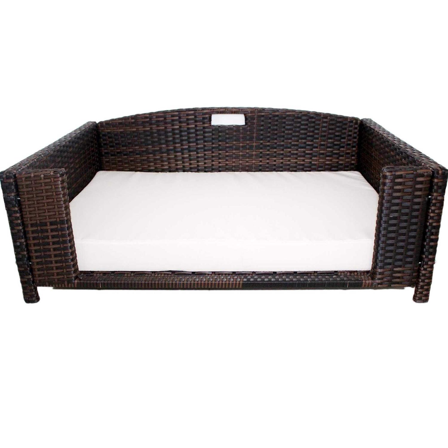 Iconic Pet Rattan Rectangular Pet Sofa - Healthber