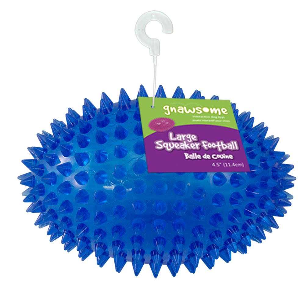 Gnawsome 4.5” Spiky Squeaker Football Dog Toy Large, Cleans Teeth and Promotes Good Dental and Gum Health for Your Pet - Healthber