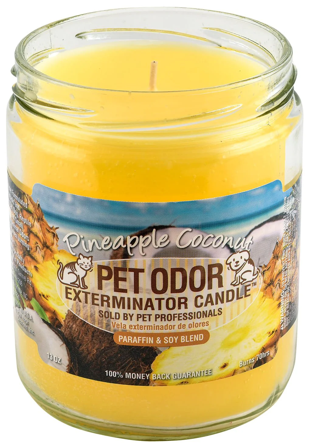 Pet Odor Exterminator Candle, Pineapple Coconut, 13 oz - Healthber