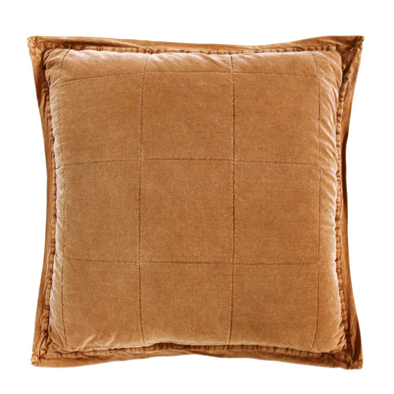Stonewashed Cotton Canvas Euro Sham, Terracotta - Healthber