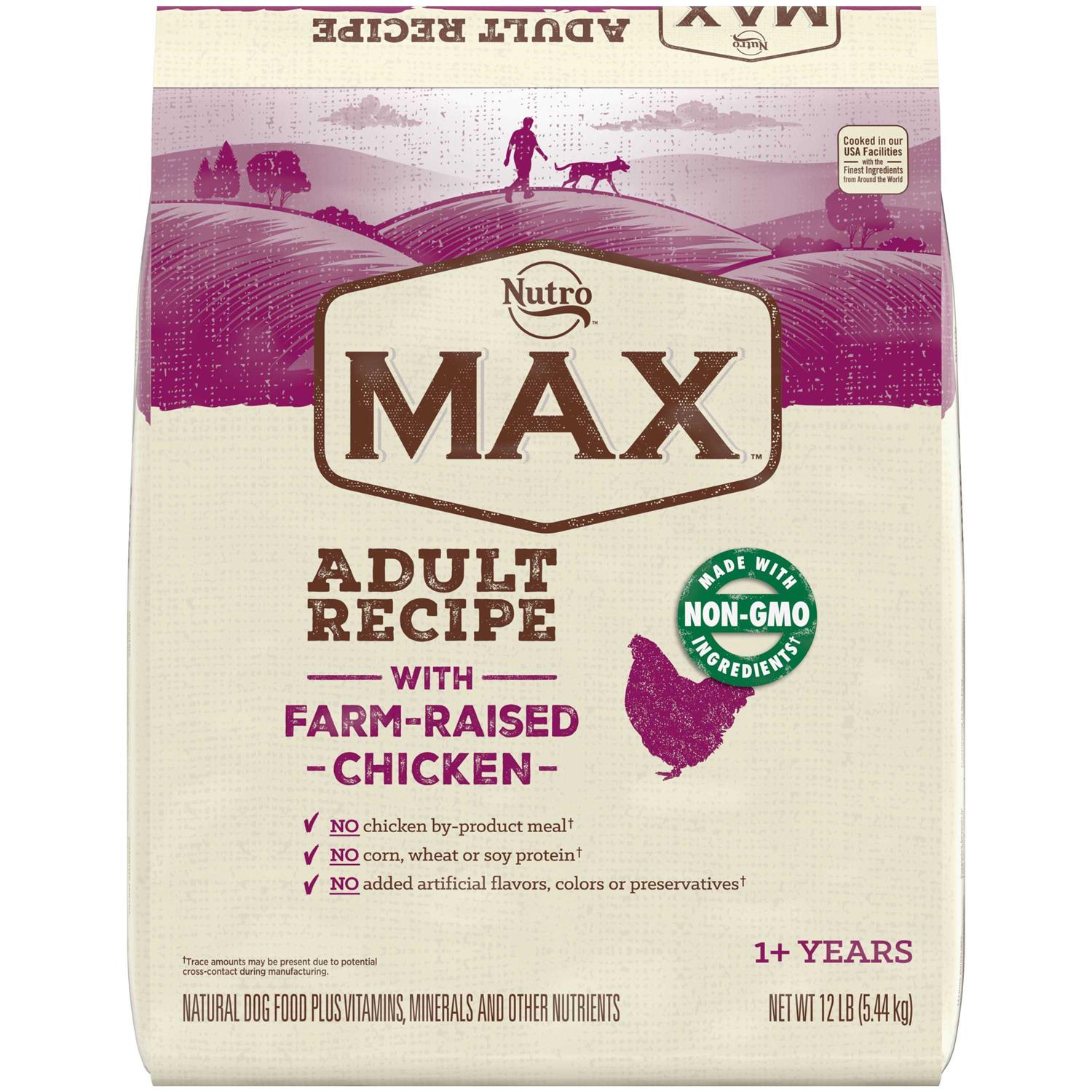 Nutro Max Adult Recipe Dry Dog Food with Farm-Raised Chicken - Healthber