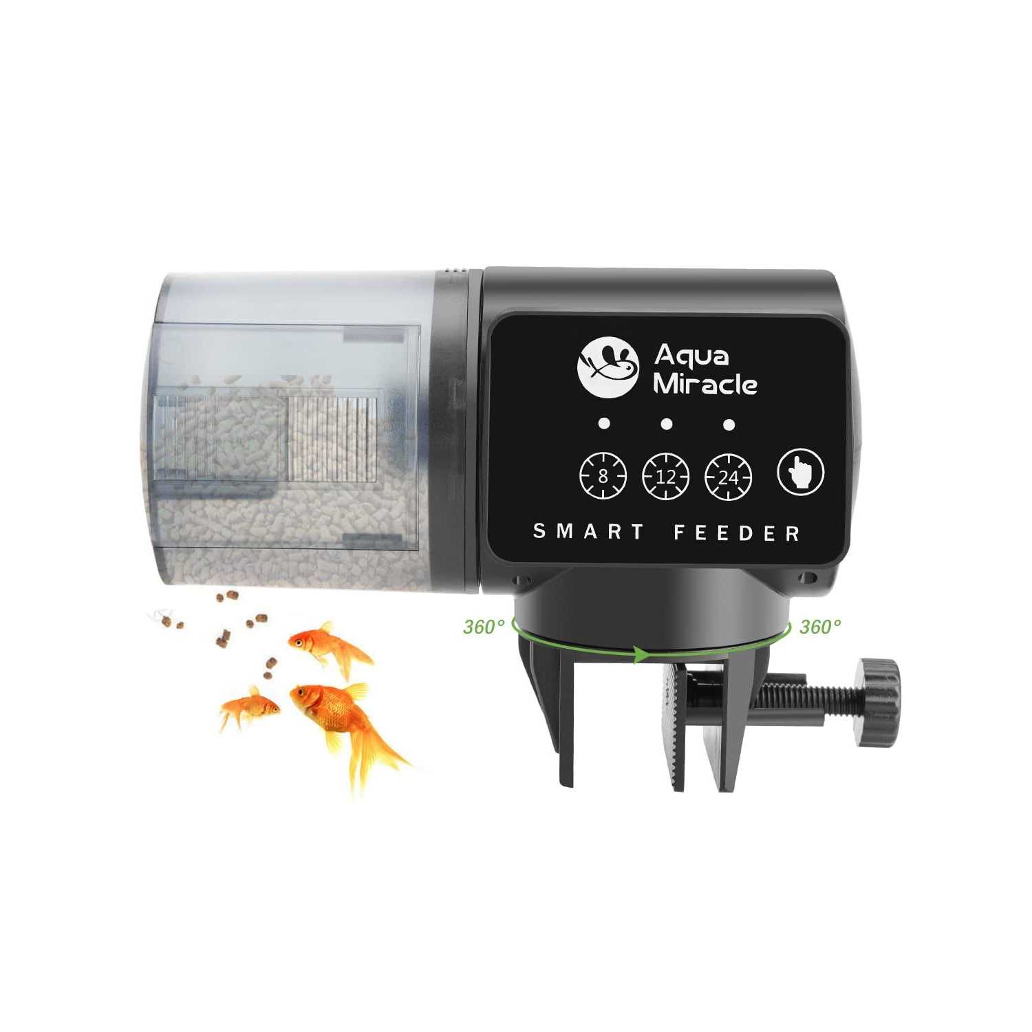 AquaMiracle Automatic Fish Feeder for Aquarium Fish Feeder Automatic Dispenser with Timer Fish Food Timer Fish Food Vacation - Healthber