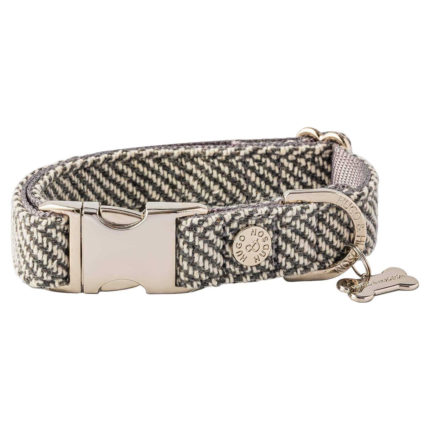 HUGO & HUDSON Tweed Dog Collar Quick Release Metal Safety Buckle - Healthber