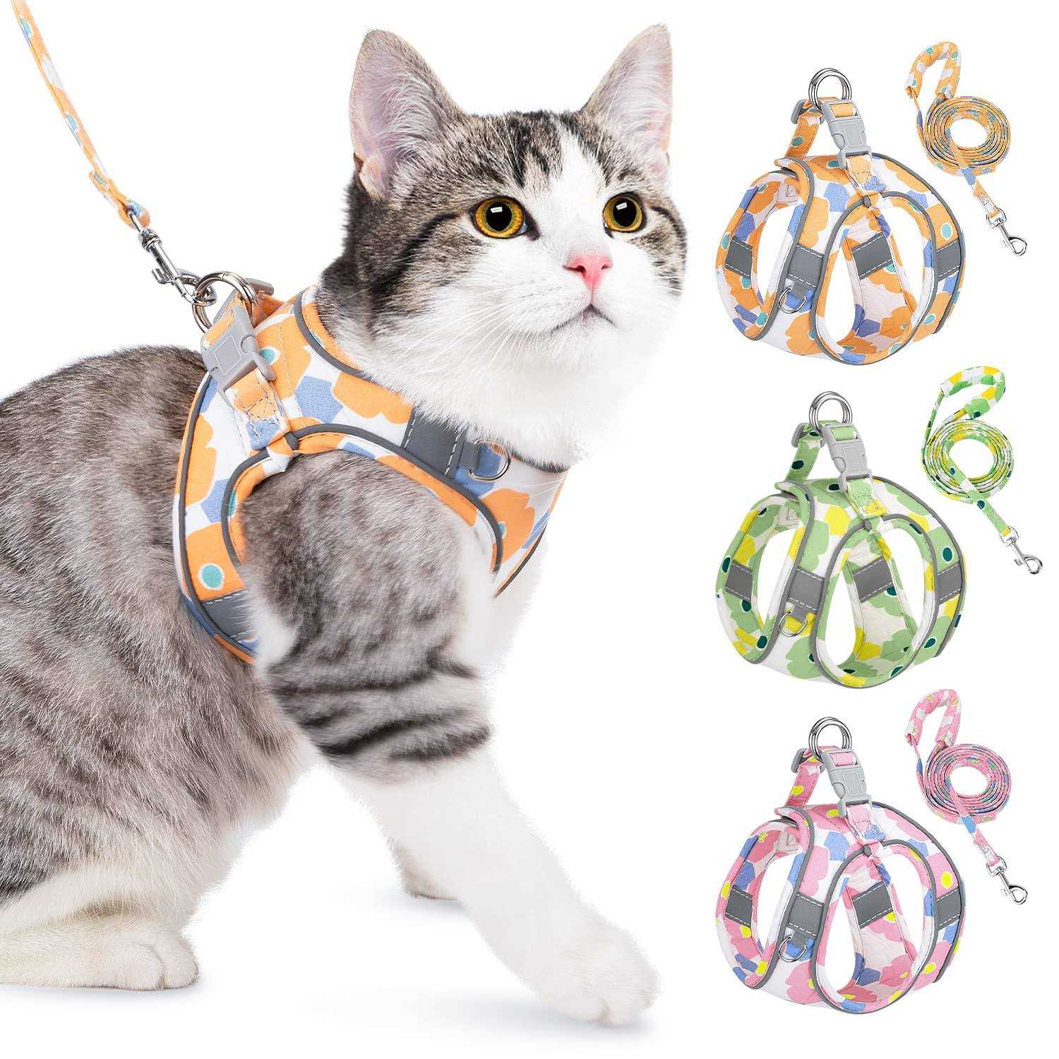 Lukovee Walking Dog Harness and Leash Heavy Duty Adjustable Puppy Harness Soft Padded Reflective Vest Harness Anti-Twist 4FT Pe - Healthber