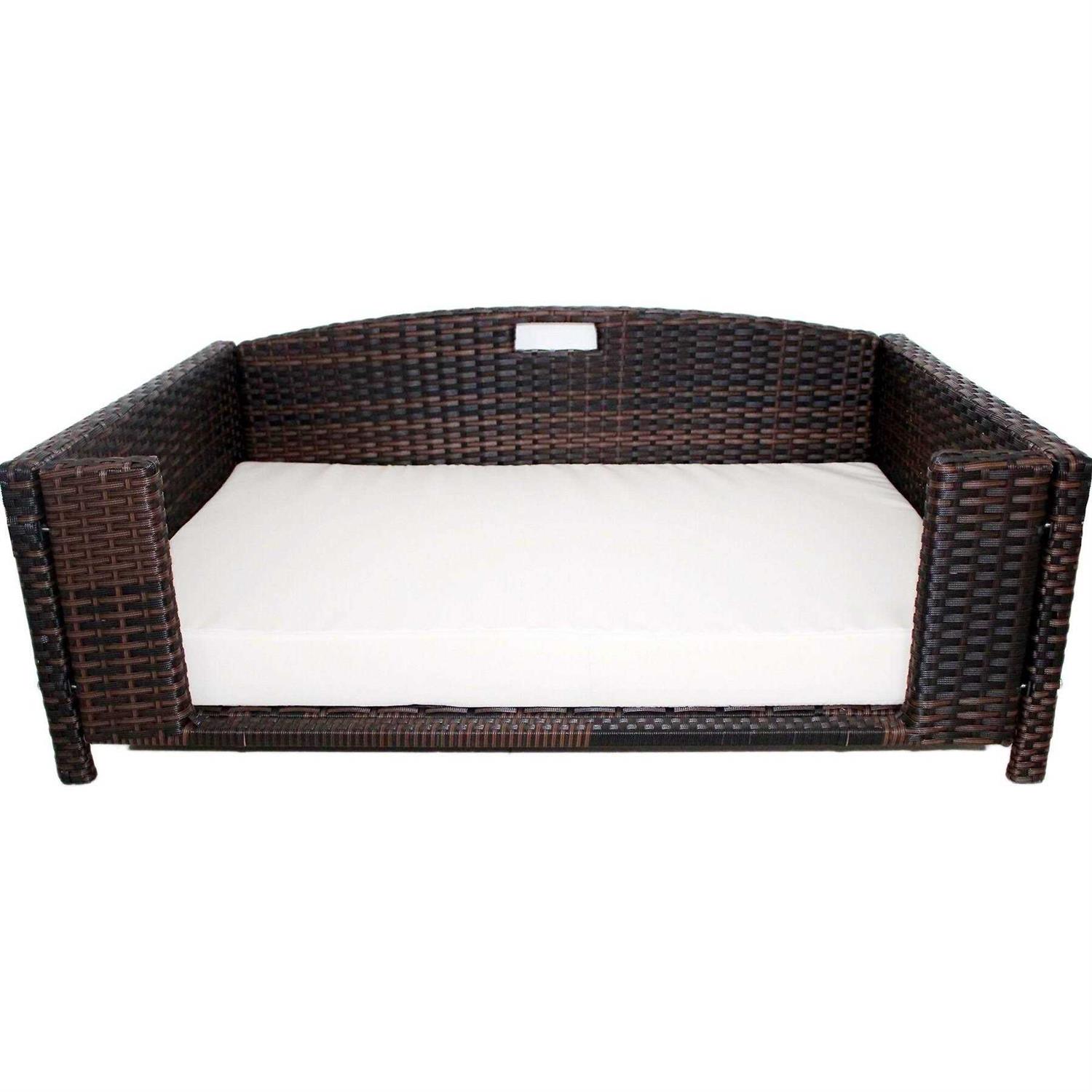 Iconic Pet Rattan Rectangular Pet Sofa - Healthber