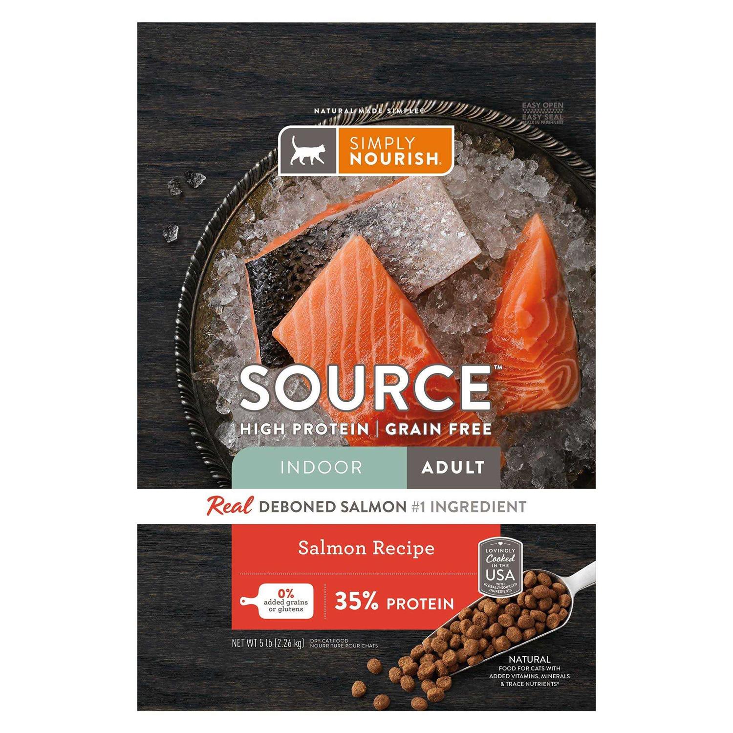 Simply Nourish Source Indoor Cat Dry Food Salmon Natural - Healthber