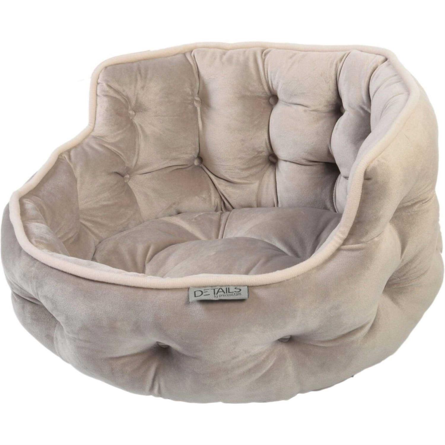 Precious Tails Ultra Plush Mini Tufted Velvet Round Cuddler Pet Bed - Healthber