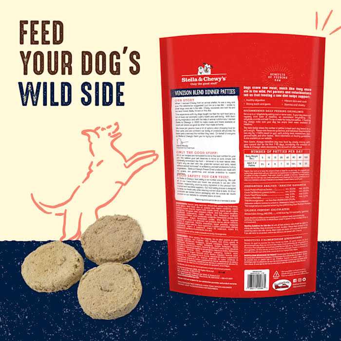 Stella & Chewy’s Dog Freeze Dried Food Dinner Patties Venison Blend - Healthber