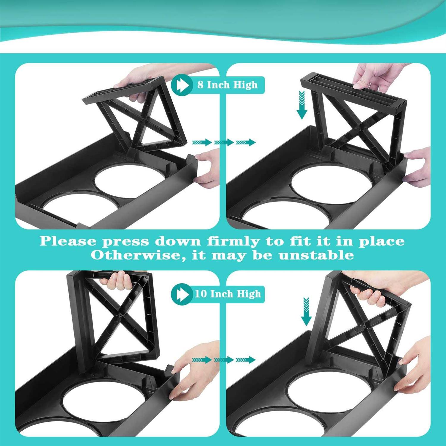 MDEHOPET Dog Bowl Stand for Small Medium Large Dogs 3 Adjustable Heights Elevated Dog Bowls Feeder with Slow Feeder Bowl 2 Stainless Steel Food - Healthber