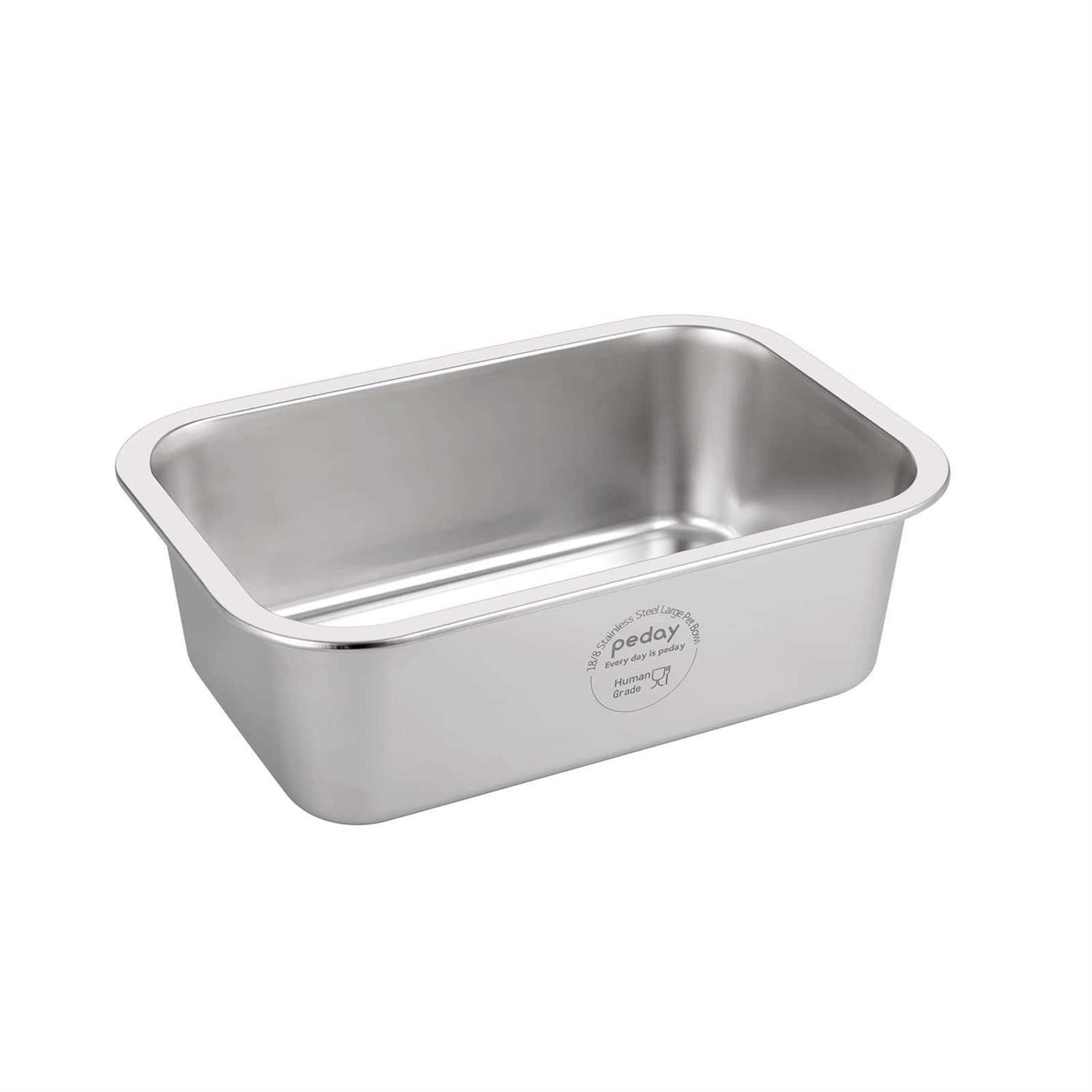 PEDAY Large Dog Water Bowl 304 Stainless Steel extra Large Dog Bowl for big & x-Large dogs - Healthber