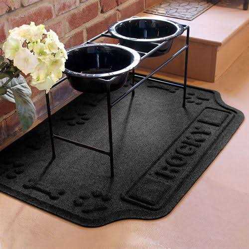 Bungalow Flooring Personalized Waterhog Drool Hog Dog Bone Dog Dinner Mat - Healthber