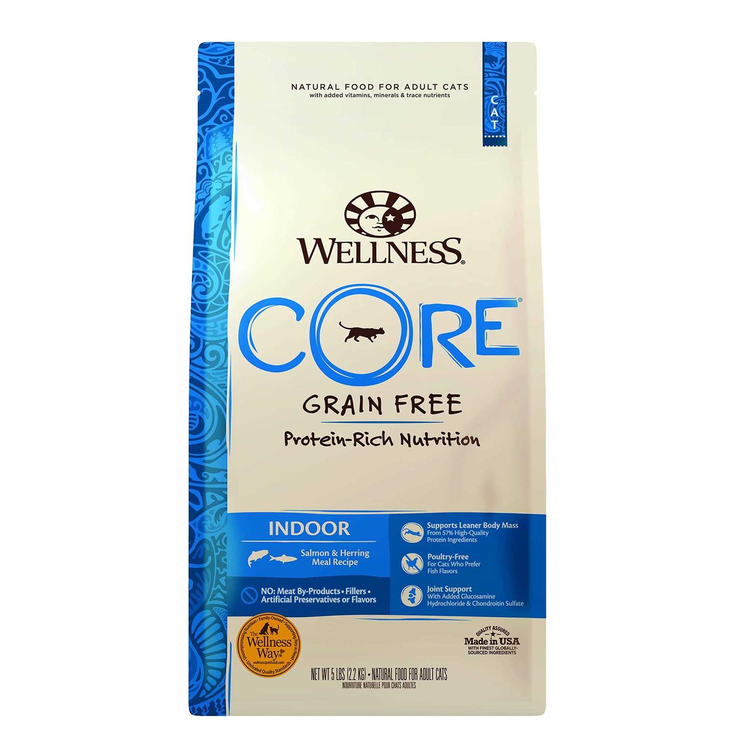 Wellness Core Grain-Free Indoor Salmon & Herring Meal Recipe Dry Cat Food - Healthber