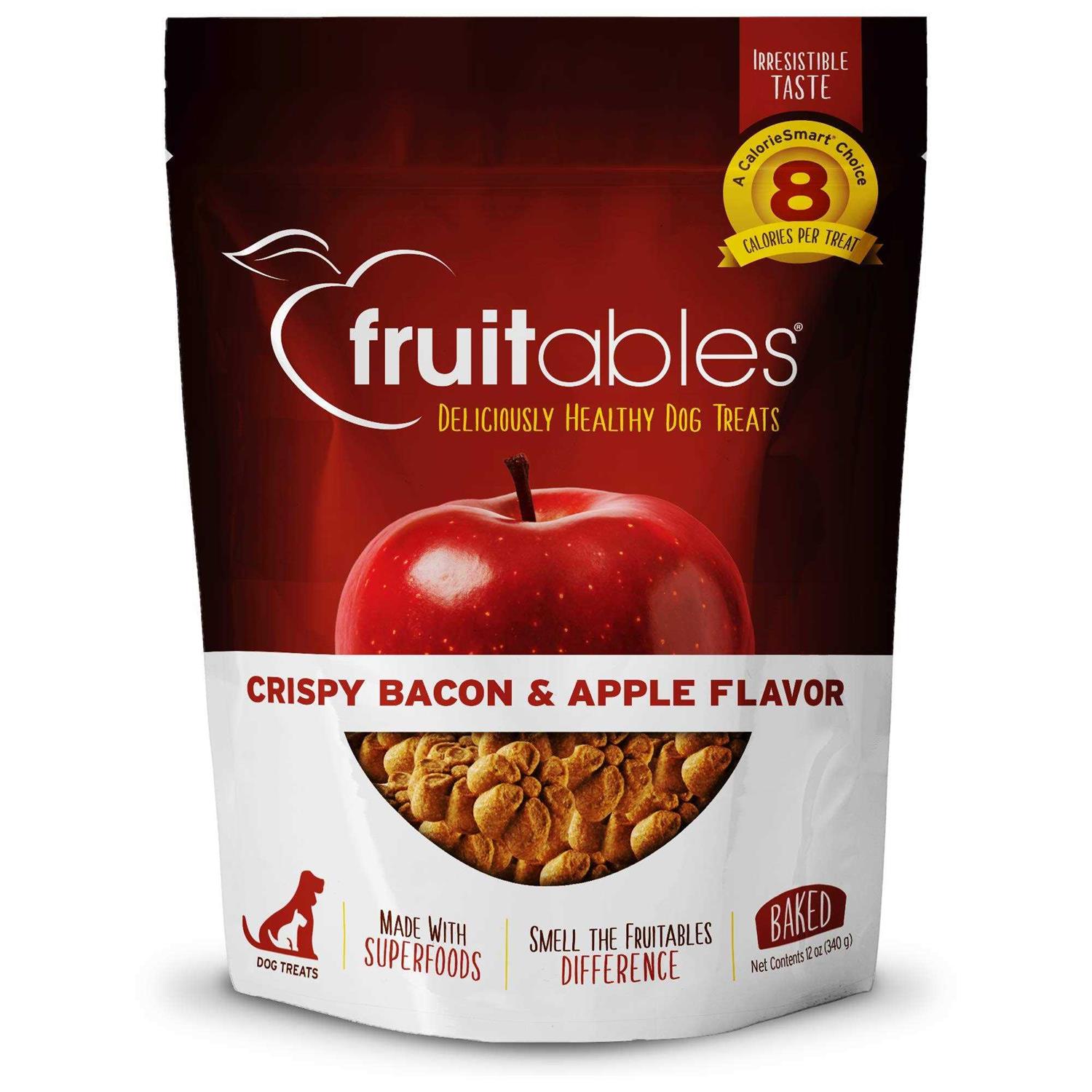 Fruitables Crispy Bacon Apple Dog Treats - Healthber