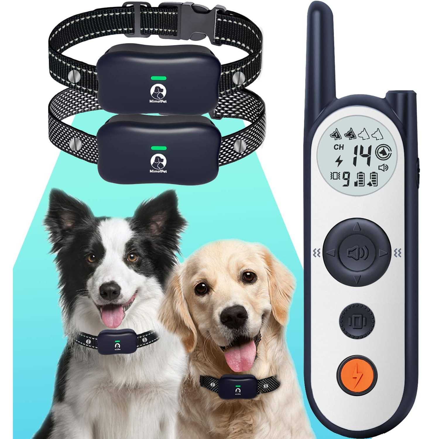 MIMOFPET Wireless Dog Fence for 2 Dogs Covers 856-Acre Wireless Dog Collar Fence System,5900FT Shock Collar with Remote,Rechargeable Electric Fence - Healthber