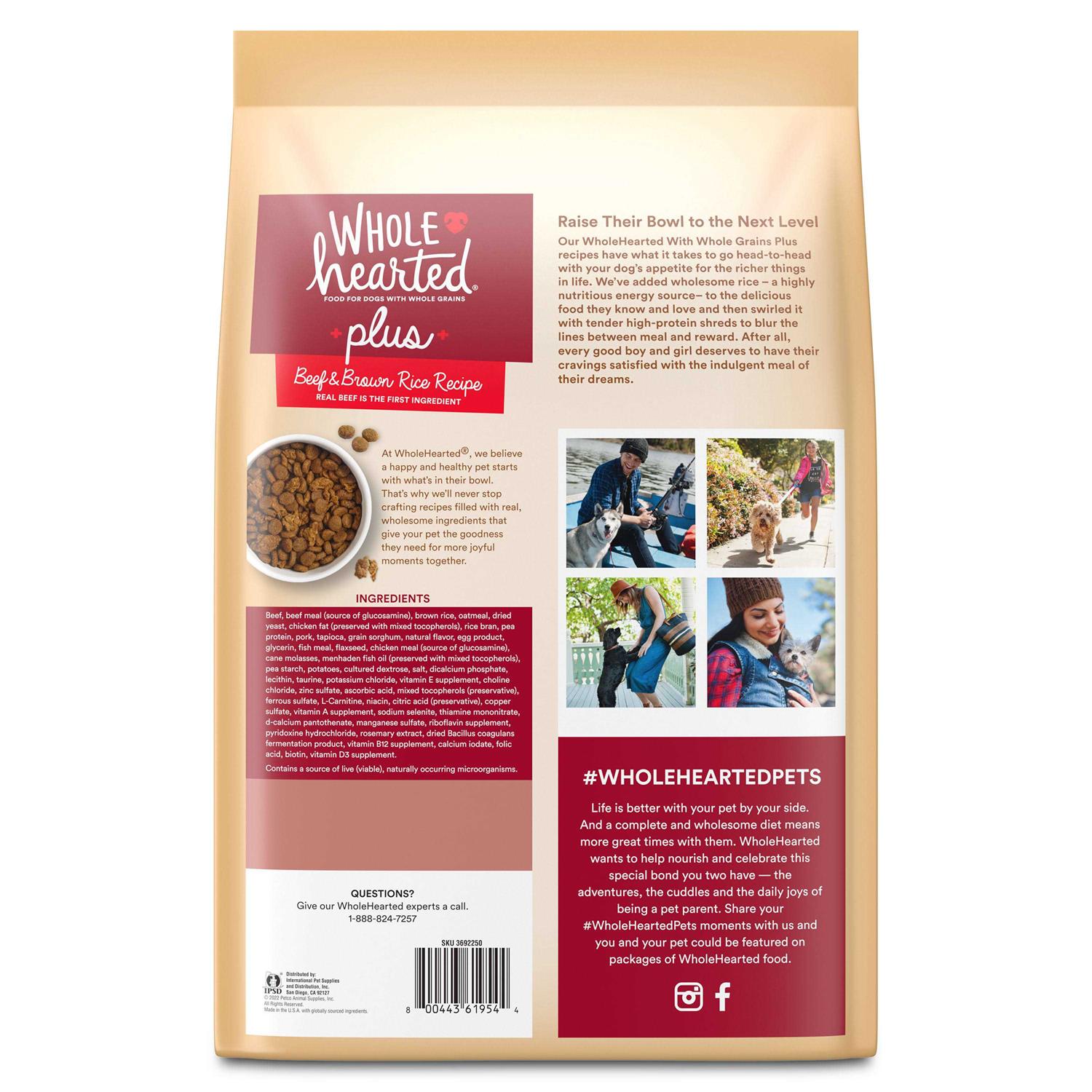 WholeHearted Plus Brown Rice Recipe with Whole Grains Dry Dog Food - Healthber