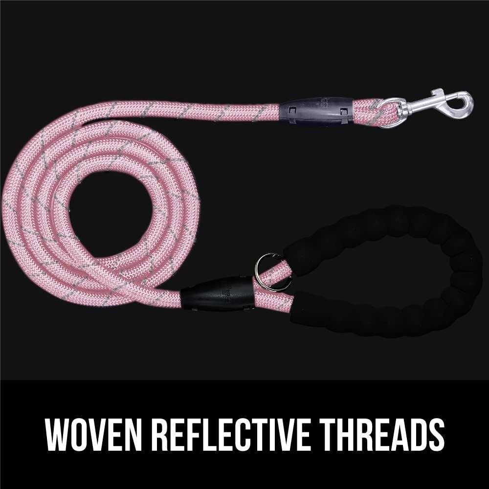 Gorilla Grip Heavy Duty Dog Leash Soft Handle Strong Reflective Rope for Night Walking - Healthber