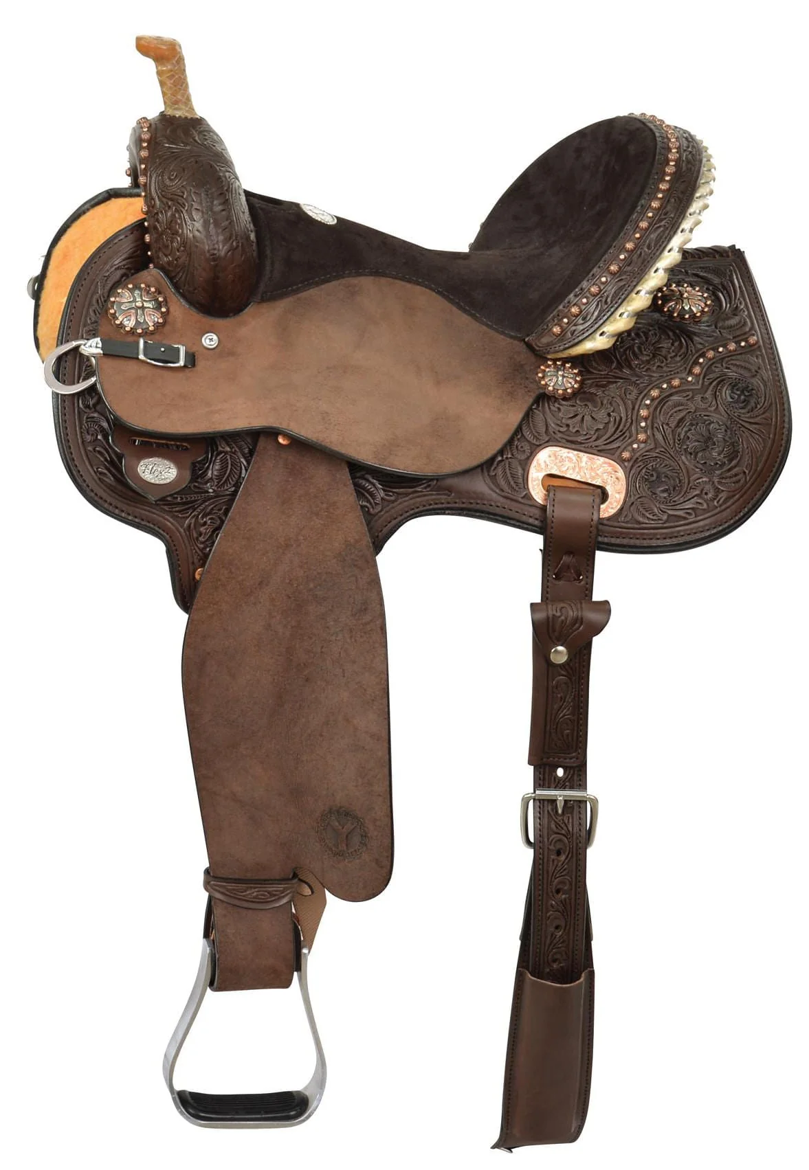 Kenda Lenseigne Black Powder Mounted Shooter Saddle, Wide, Chocolate - Healthber