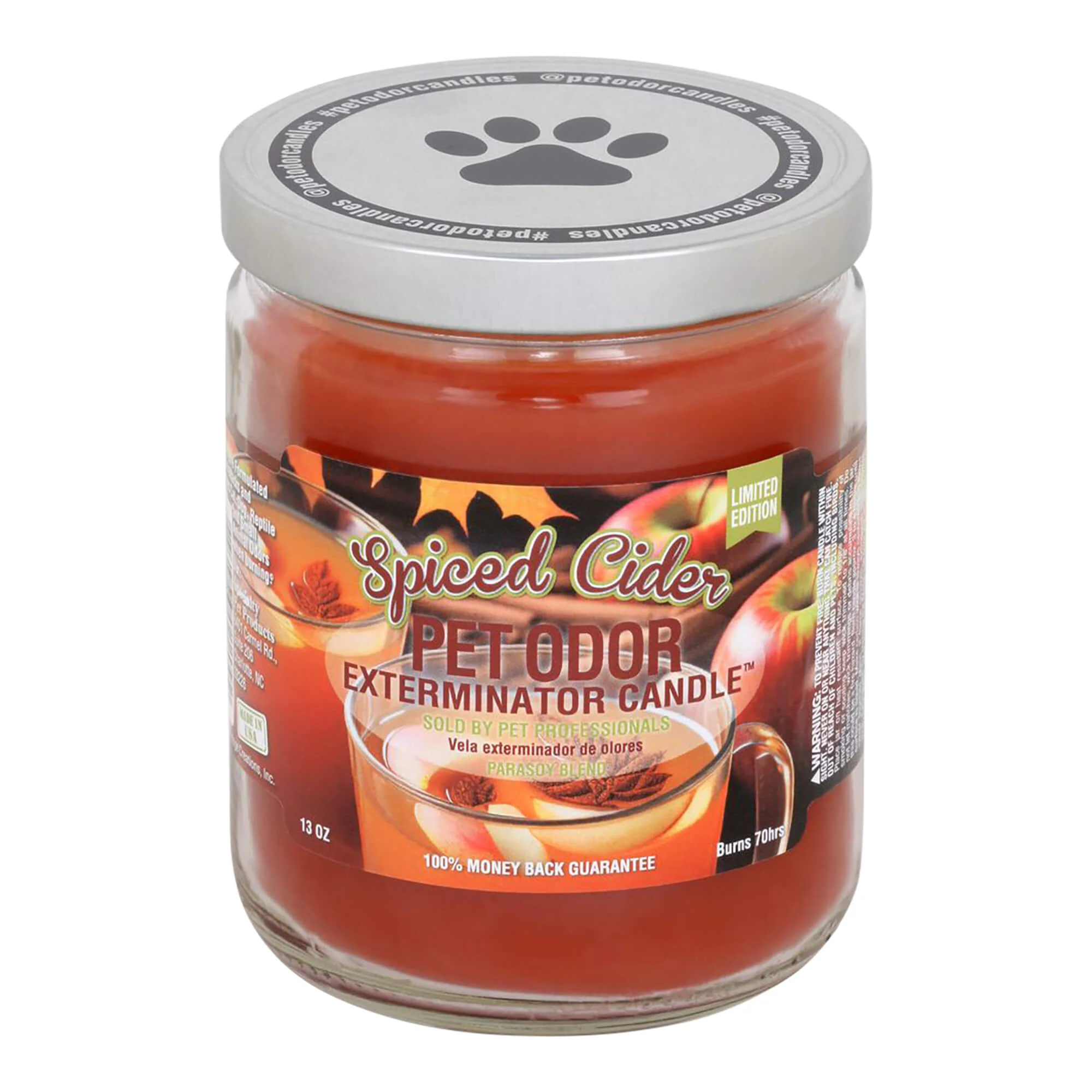 Pet Odor Exterminator Candle, Spiced Cider, 13 oz - Healthber