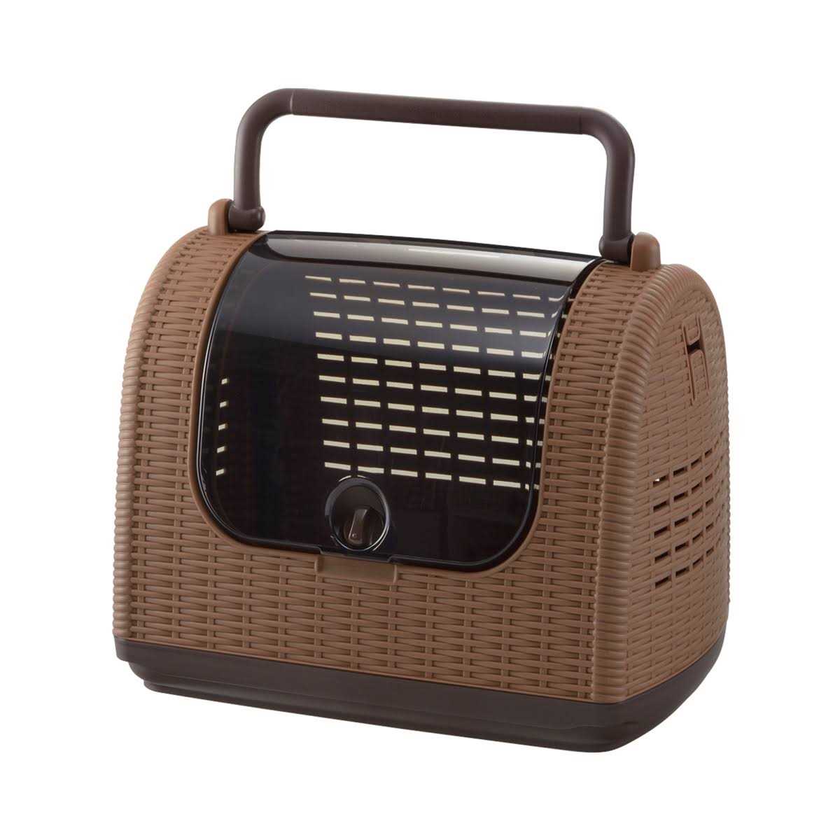 Richell Faux Wicker Pet Carrier - Healthber
