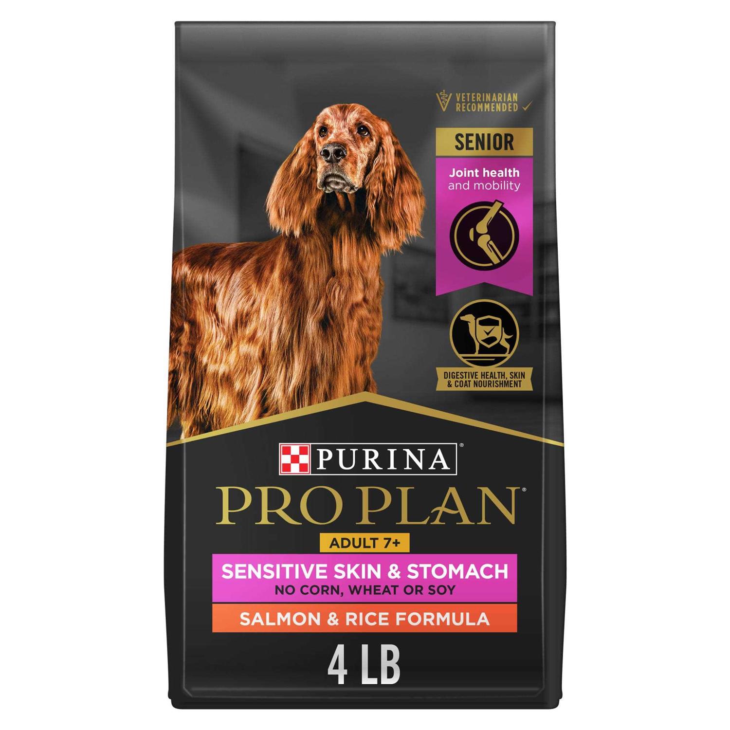 Purina Pro Plan Sensitive Skin & Stomach Salmon & Rice Formula Senior Dry Dog Food - Healthber