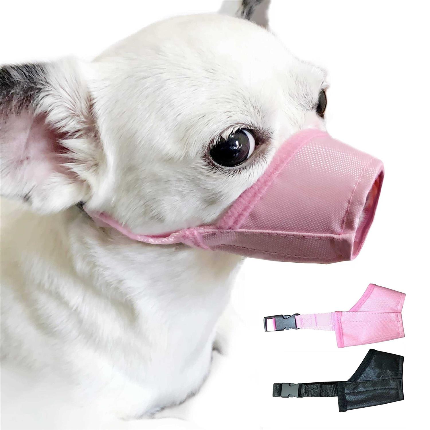 MoiiLavin Dog Muzzle XS Soft Air Mesh for Small Dogs with Long Snout Quick Fit for Grooming Adjustable Prevent from Biting Barking and - Healthber
