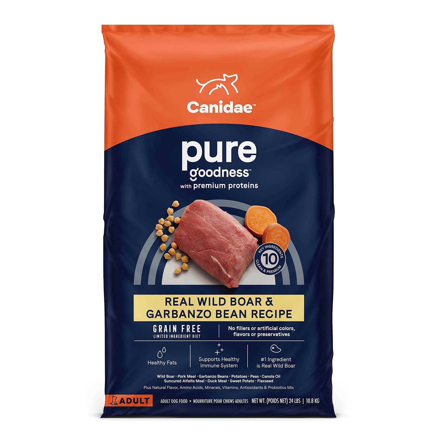 Canidae Grain Free Pure Wild Boar Garbanzo Bean Dry Dog Food - Healthber