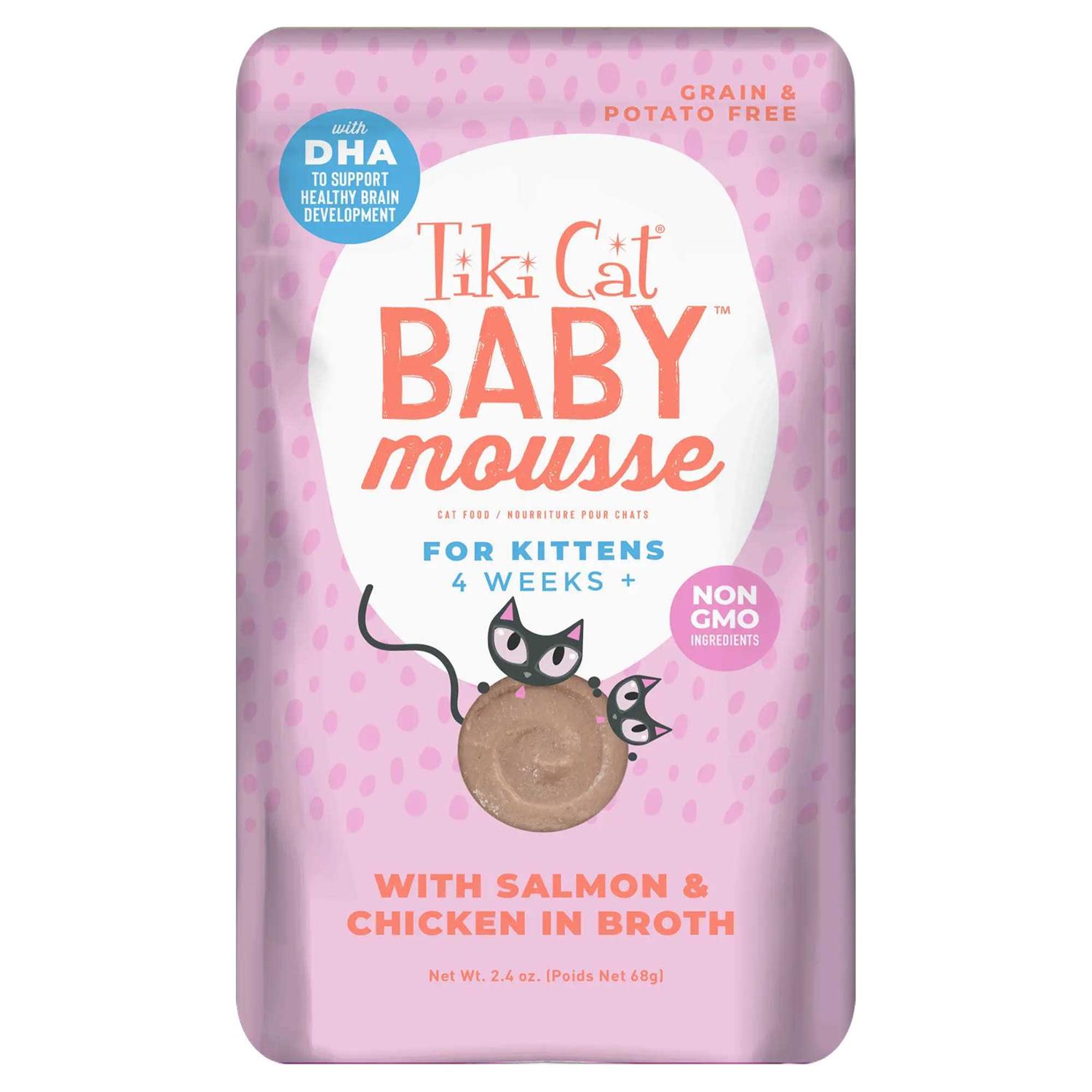 Tiki Cat Velvet Mousse Kitten Salmon & Chicken Wet Cat Food - Healthber