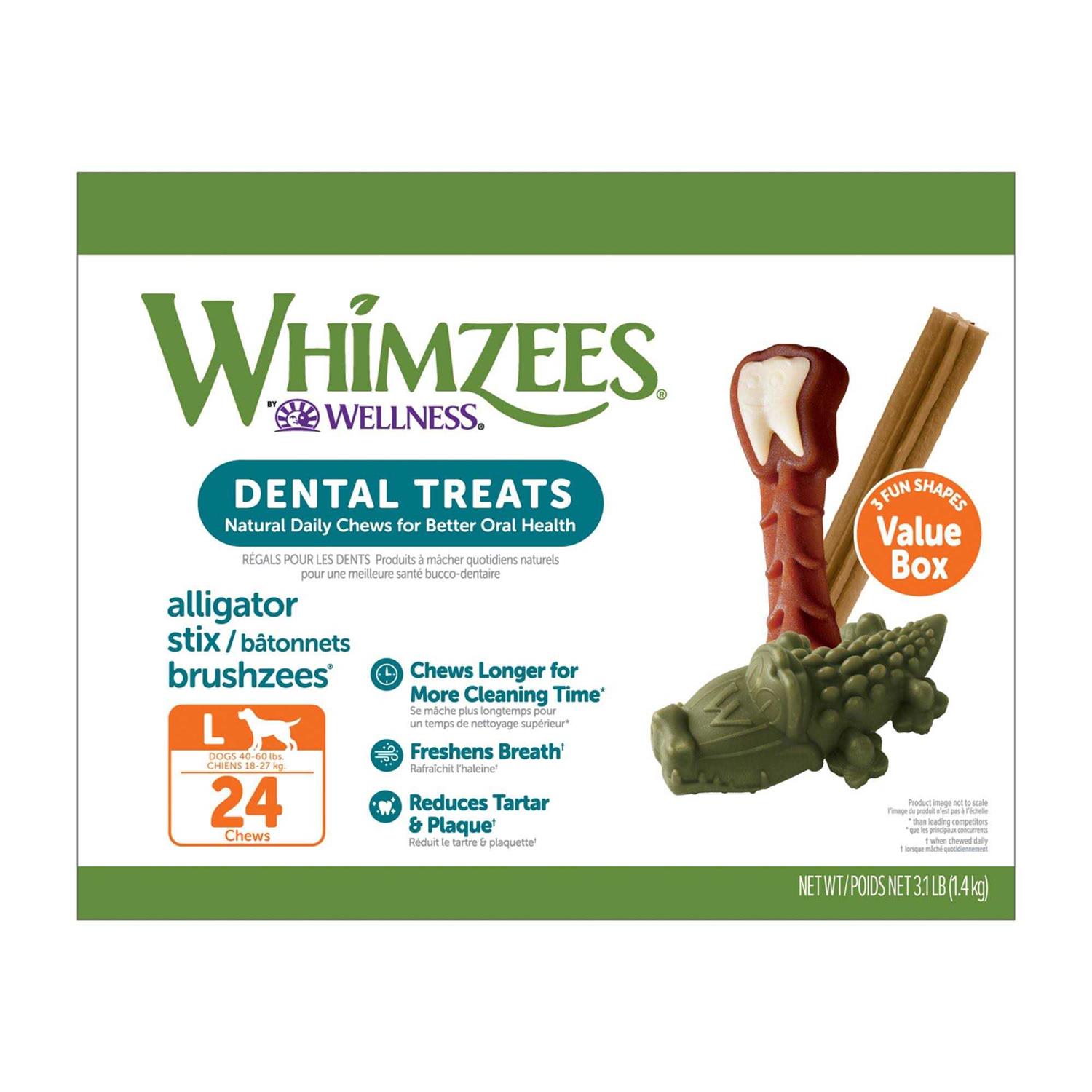 Whimzees Large Natural Dental Value Box Dog Treats - Healthber