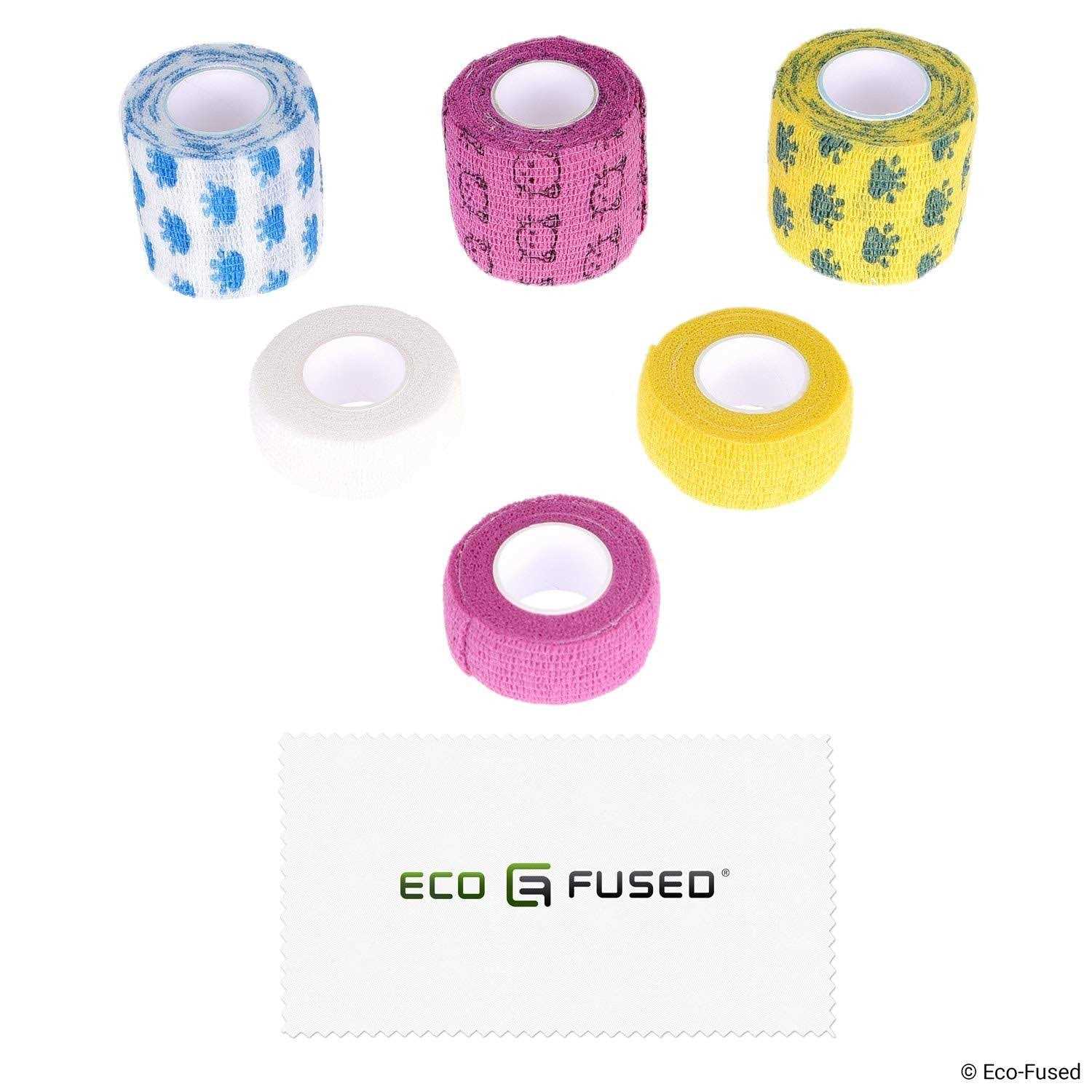 Eco-Fused Self Adhering Bandage Injury Wrap Tape for Dogs Pack of 6 Supports Muscles and Joints - Healthber