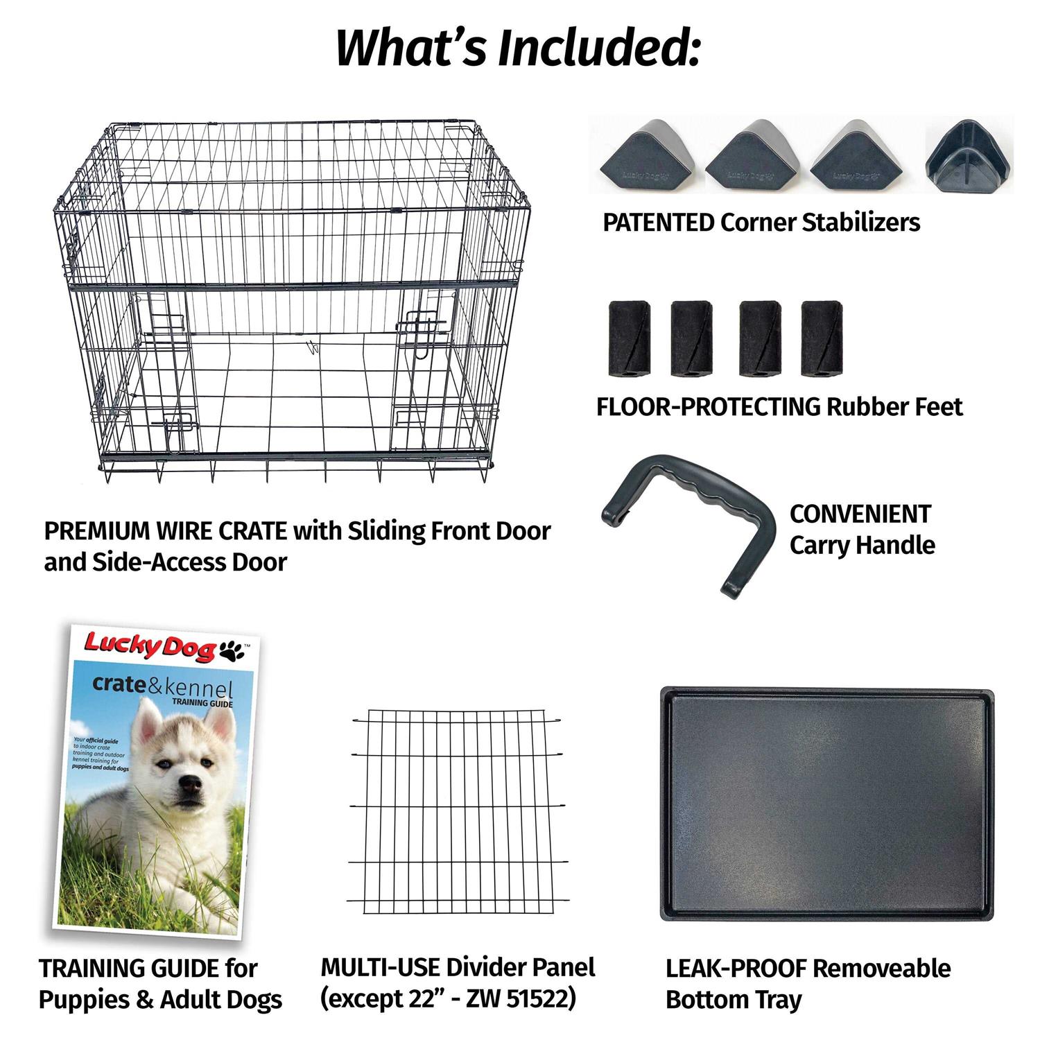 Lucky Dog Sliding Double Door Dog Crate - Healthber