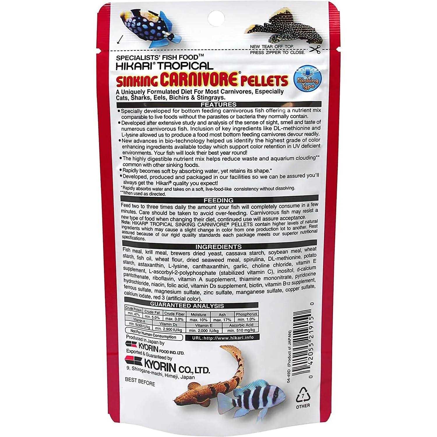 Hikari Carnivore Sinking Pellets - Healthber