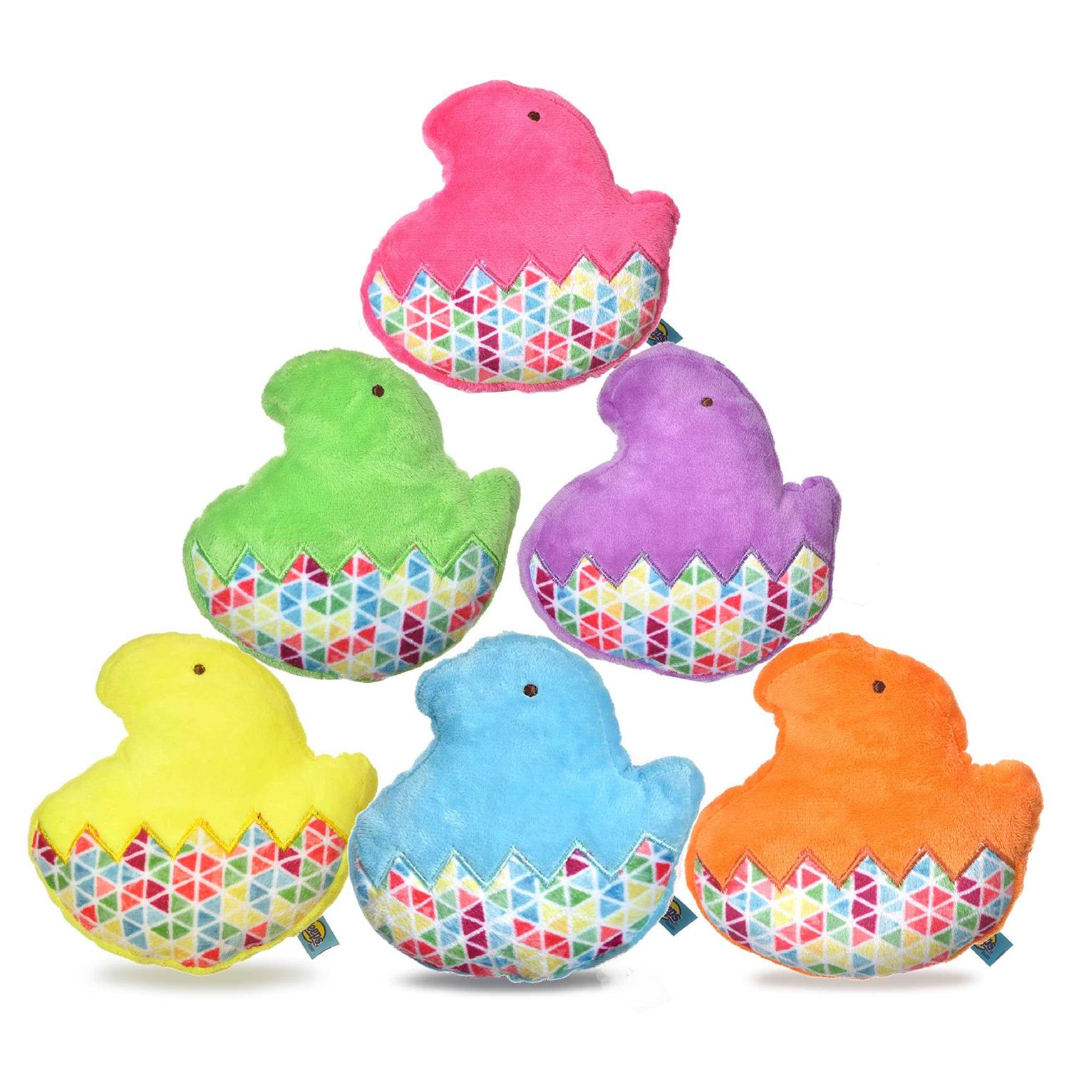 Peeps for Pets Chick 5 Inch Flattie Plush Dog Toy - Healthber