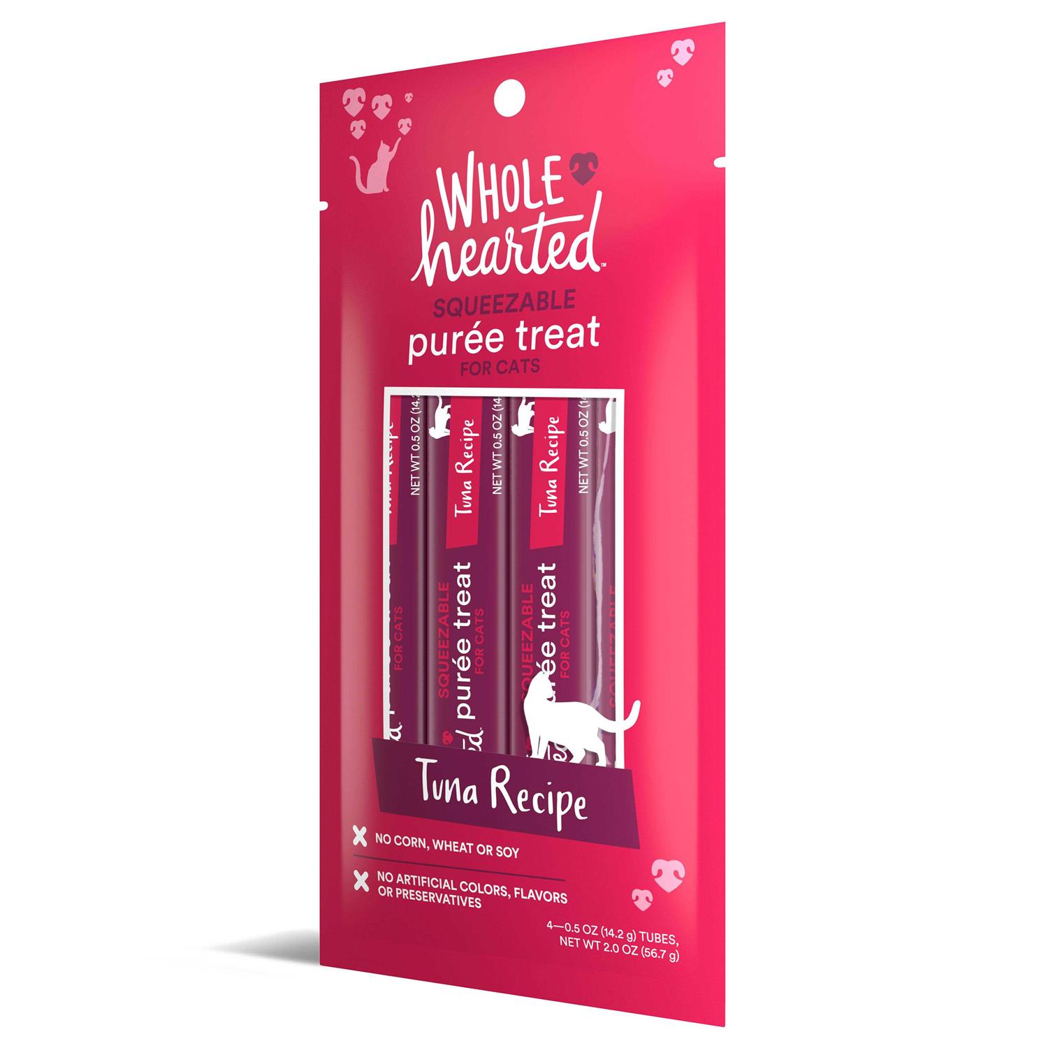 WholeHearted Tuna Recipe Puree Squeezable Cat Treats - Healthber
