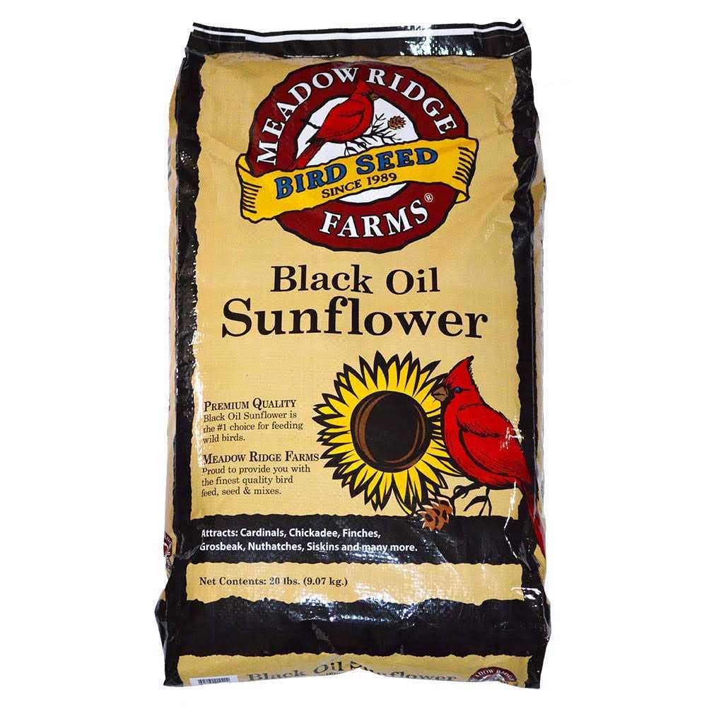 Meadow Ridge Farms 20-Lb. Black Oil Sunflower Bird Seeds - Healthber