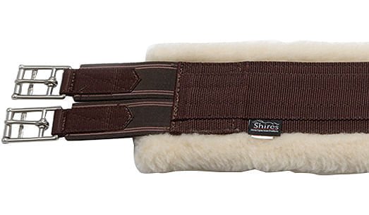 Perri's Nylon Fleece Lined Girth, Brown - Healthber
