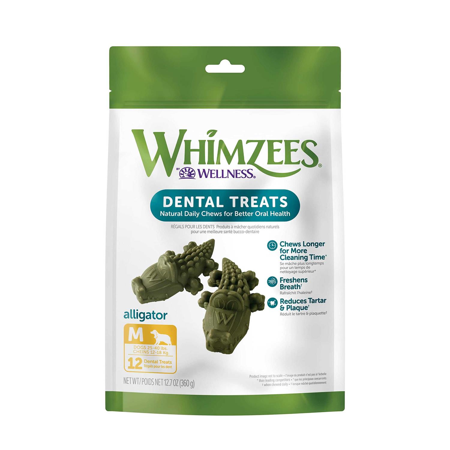 Whimzees Alligator Dental Dog Treats - Healthber