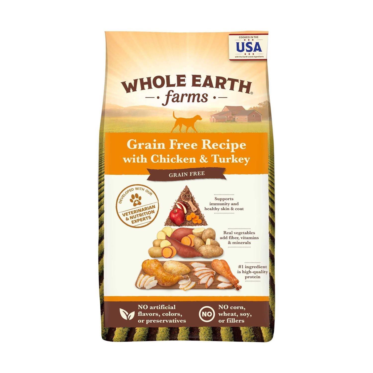 Whole Earth Farms Grain Free Chicken Turkey Recipe Dry Dog Food - Healthber