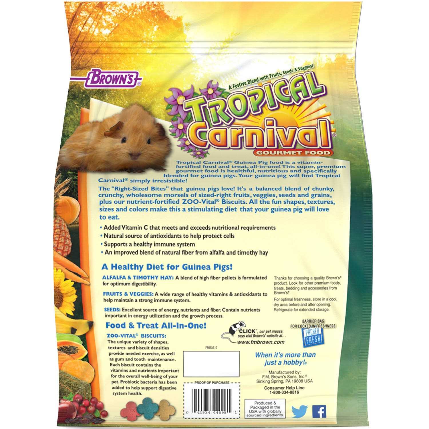 Brown’s Tropical Carnival Gourmet Guinea Pig Food - Healthber