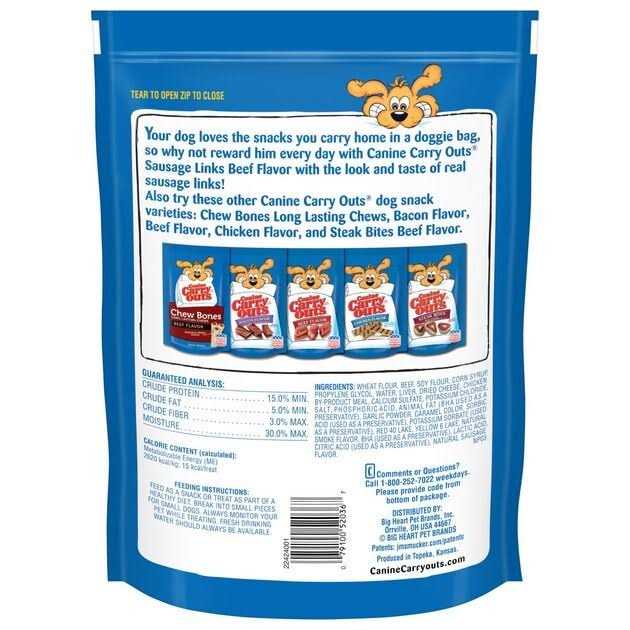 Canine Carry Outs Sausage Links Beef Flavor Dog - Healthber