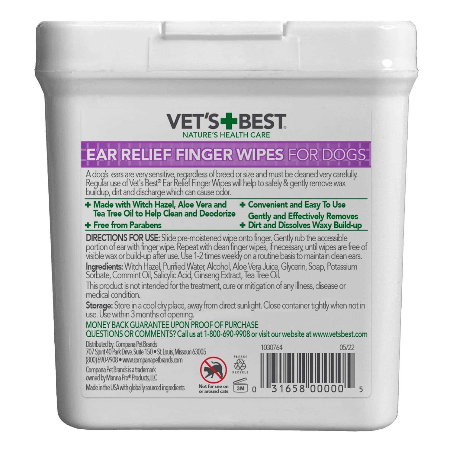 Vets Best Ear Finger Pads 50 Pads for Dogs - Healthber