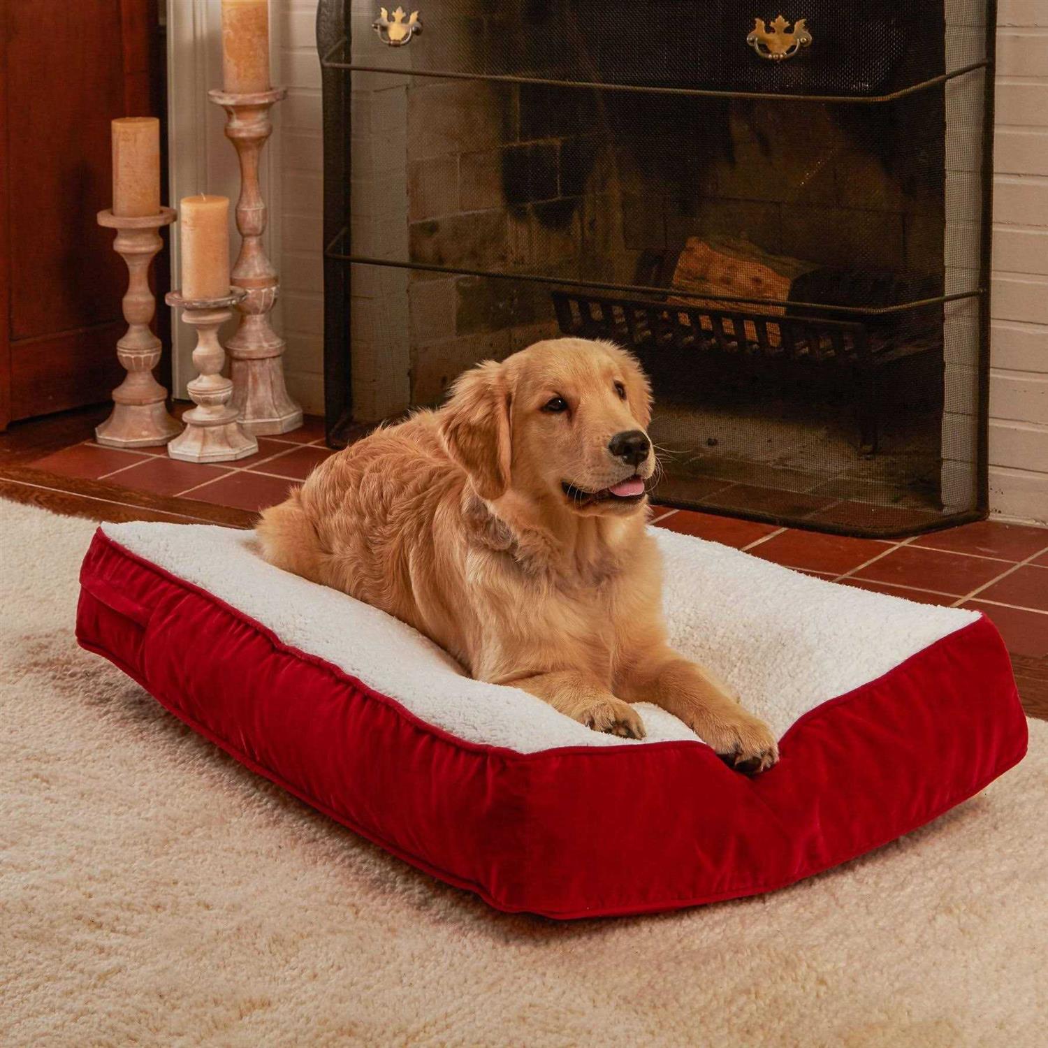 Happy Hounds Bailey Rectangle Pillow Dog Bed w/ Removable COVER - Healthber