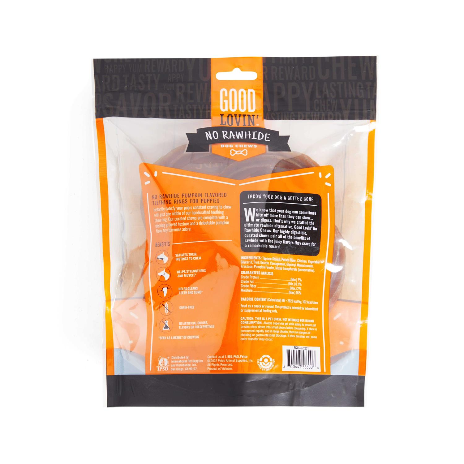 Good Lovin’ Rawhide-Free Pumpkin Puppy Ring Dog Treats - Healthber