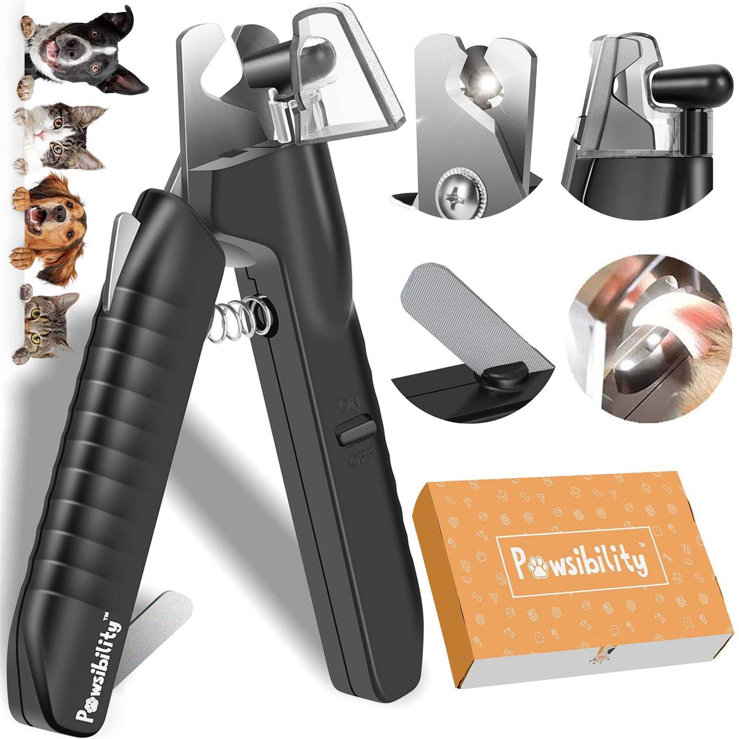 Pawsibility Reinvented Pet Nail Clippers for Your Pal Ultra Bright LED Light for Bloodline - Healthber