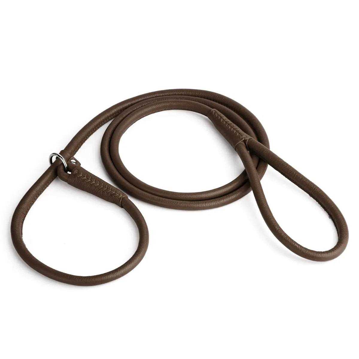 Dogline Leather Round Slip Lead - Healthber
