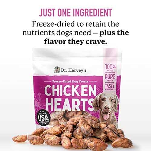 Dr. Harvey’s Chicken Hearts Freeze Dried Training Dog Treats with Real Chicken Hearts for Dogs - Healthber