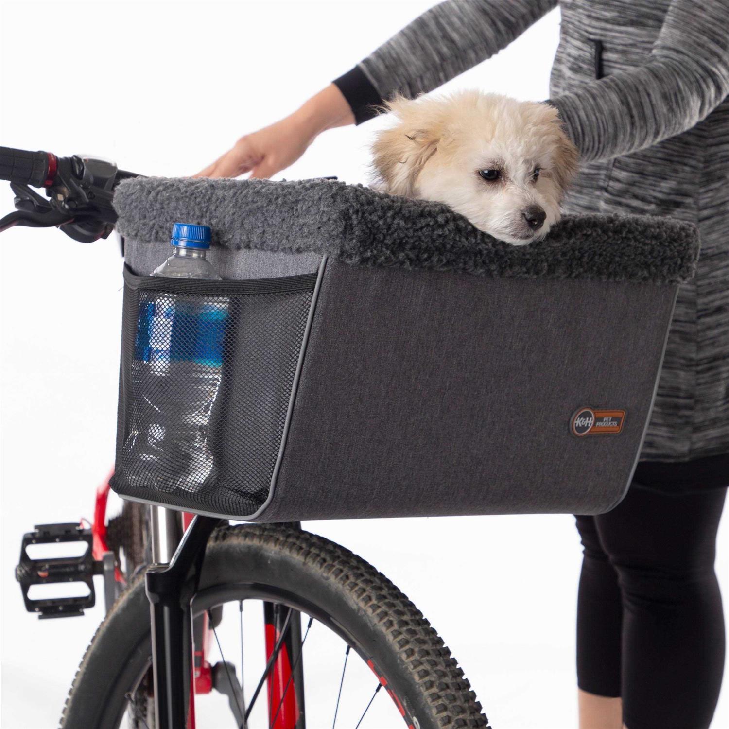 K&H Pet Products Travel Bike Basket for Pets Gray - Healthber