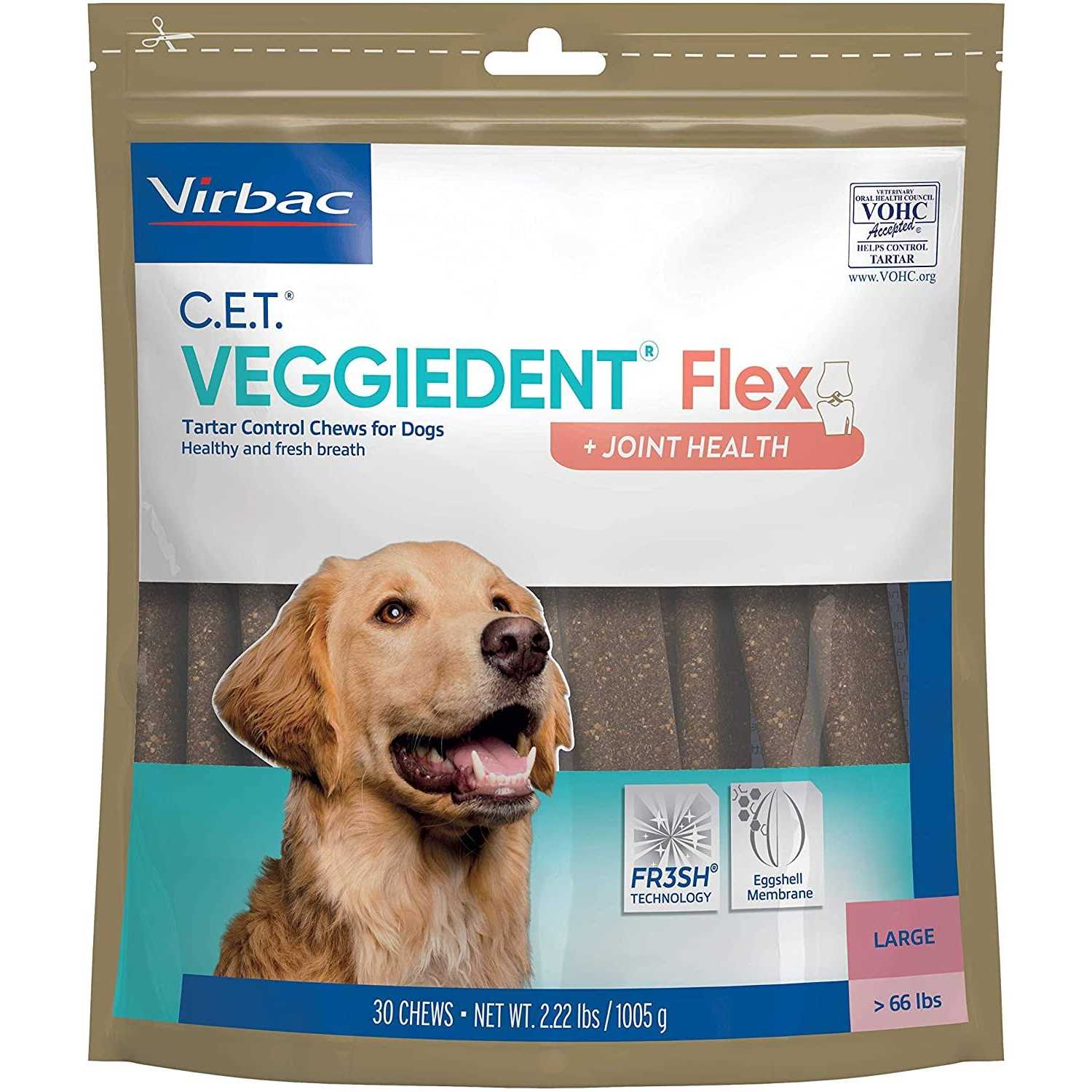 Virbac C.E.T. VeggieDent Flex Tartar Control Chews Dogs - Healthber