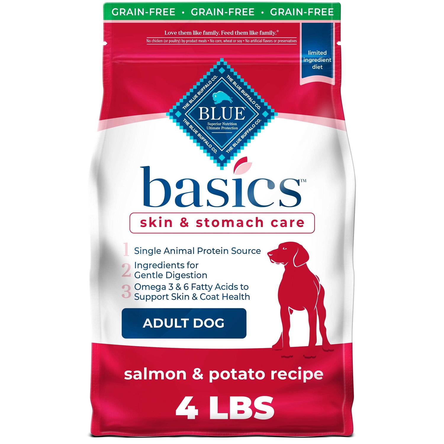 Blue Buffalo Basics Skin & Stomach Care Grain Free Adult Dry Dog Food Salmon & Potato - Healthber