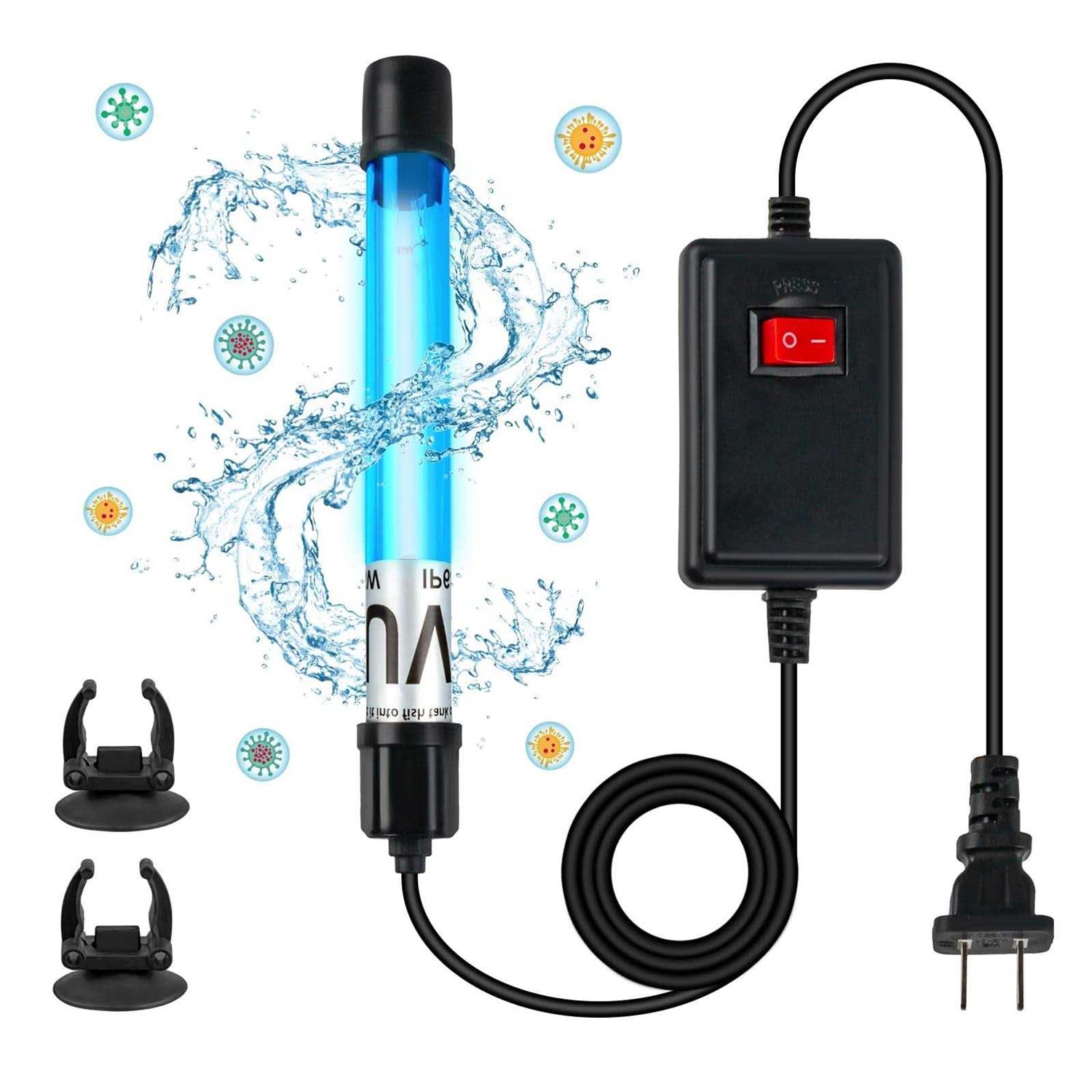 coospider-repta Aquarium UV Sterilizer for Aquarium UVC Light Fish Tank Light 5W - Healthber